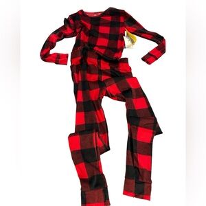 Cat &‎ Jack 2 piece lumberjack red black plaid  pajama set size 10 so soft!